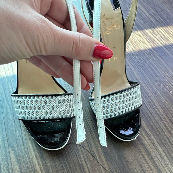 christian louboutin 39 open toe heels DISCOPORT 120 PAT/RETE/TIS TECHNO TENNIS - Picture 6 of 8